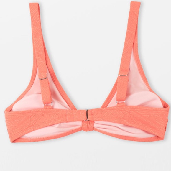 Extra Small Cupshe Summer Dreaming Jacquard Faux Bunny Tie Bralette Bikini Top - Picture 4 of 4